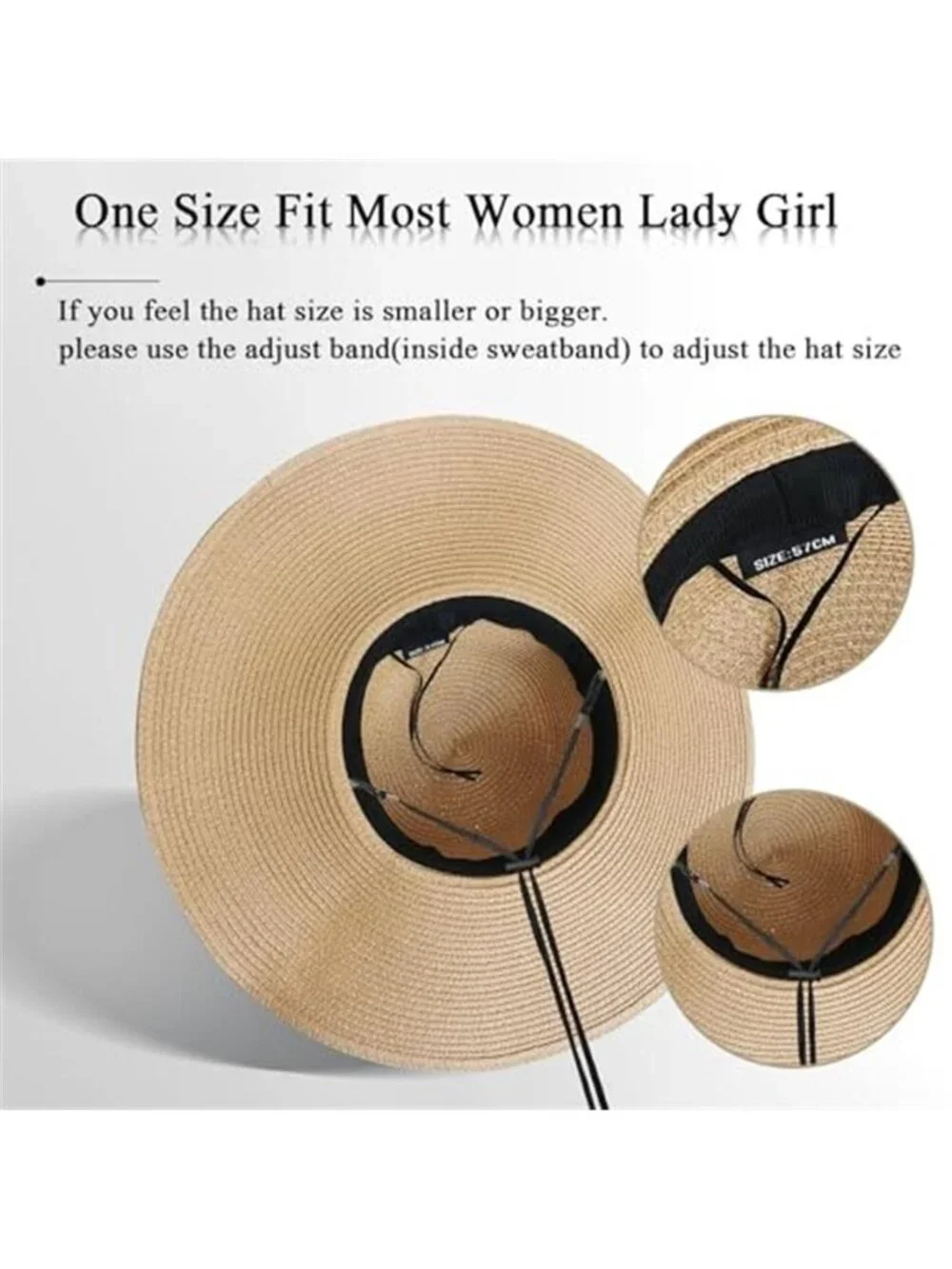 Beach Hats for Women Straw Sun Hat Floppy Wide Brim Foldable UPF 50+ UV